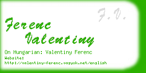 ferenc valentiny business card